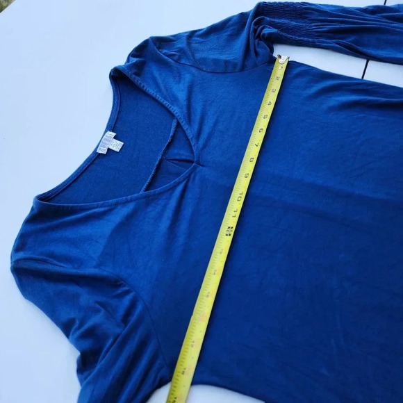 Spense Stretch Viscose Teal Turquoise Knee Length Dress Bell Sleeve V-Neck Sz M - Picture 8 of 10